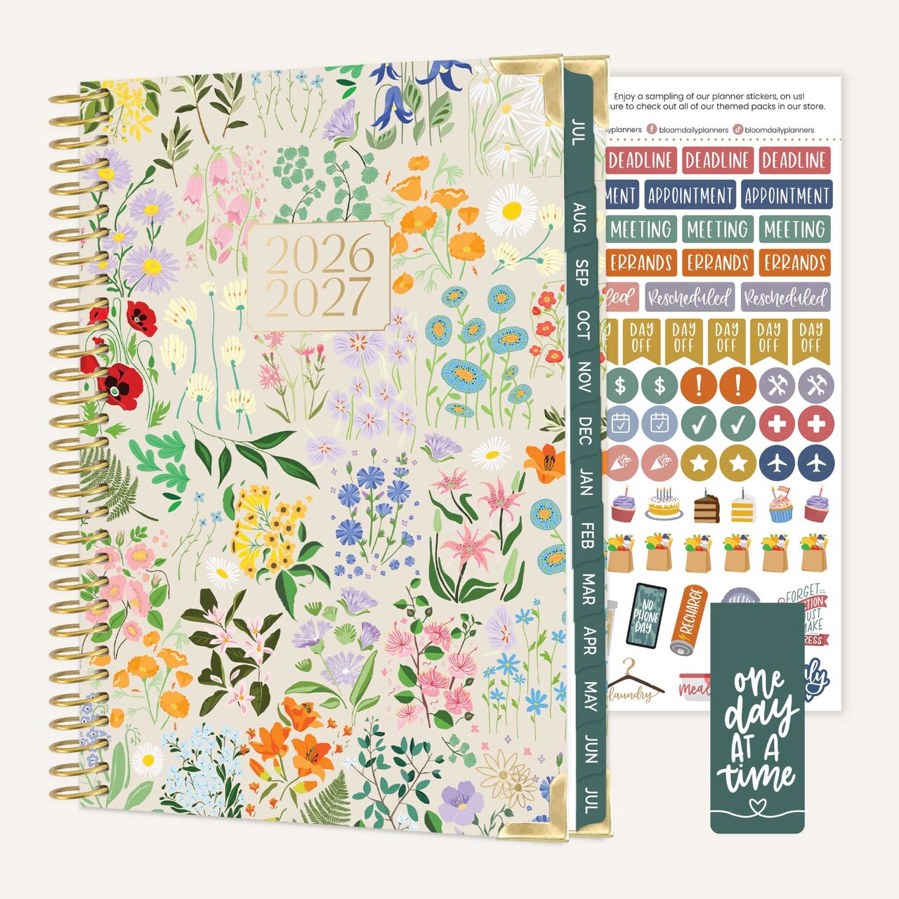 2026-27 Academic Hard Cover Planner, 5.5" x 8.25" - Garden Party